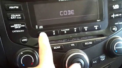 enter honda fr-v radio code