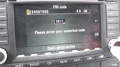 enter volkswagen arteon radio code