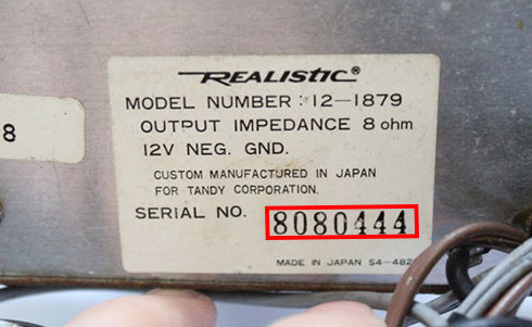 autosound radio serial number