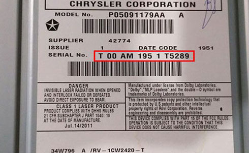 chrysler serial number