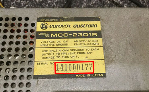 eurovox serial number