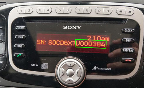numero de serie d'un radio Ford