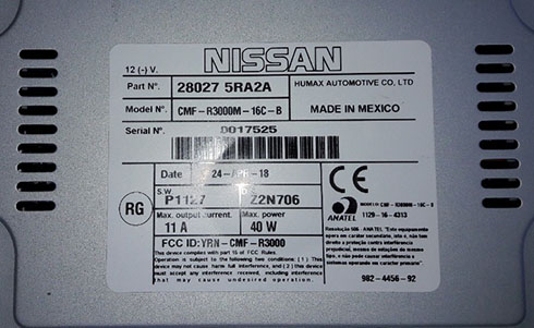 nissan radio serial number2