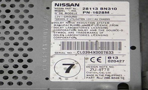 nissan radio serial number3