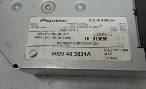 pioneer serial number