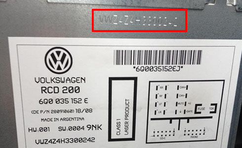 VW Volkswagen Sat Nav  Security Code With 7 in position 6 of The Serial Number 
