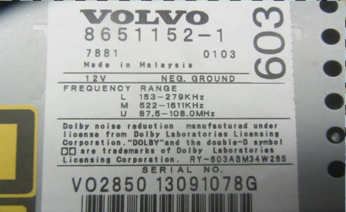 Get your free Volvo S40 radio code online 2023